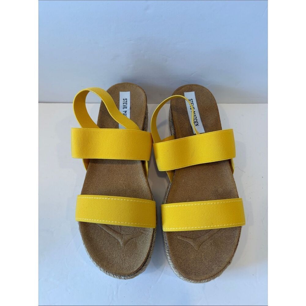 Steve Madden Yellow Double Band Slide Sandals